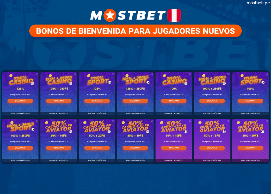 Mostbet bono bienvenida hasta 2.000 PEN