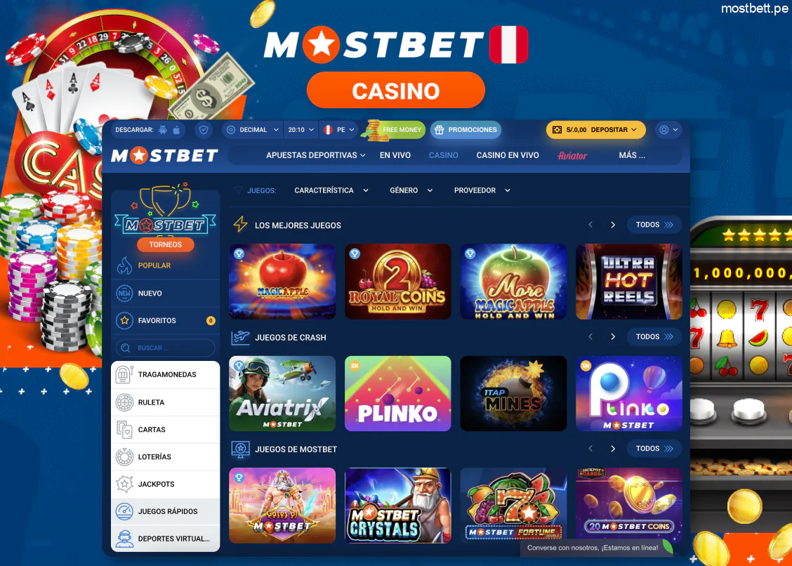 Mostbet Perú casino con juegos y jackpots