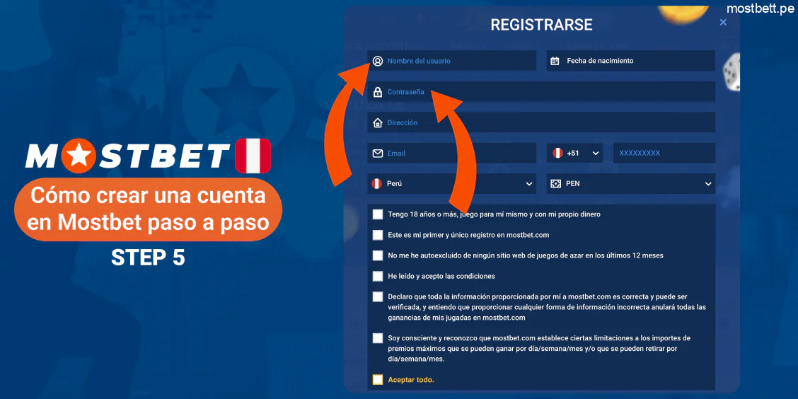 Crear usuario y contraseña