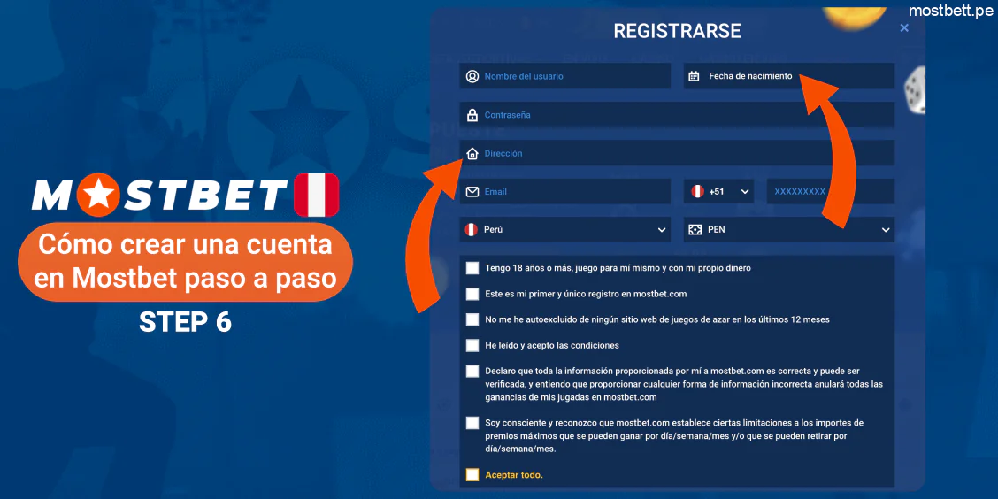 Ingresar fecha y dirección