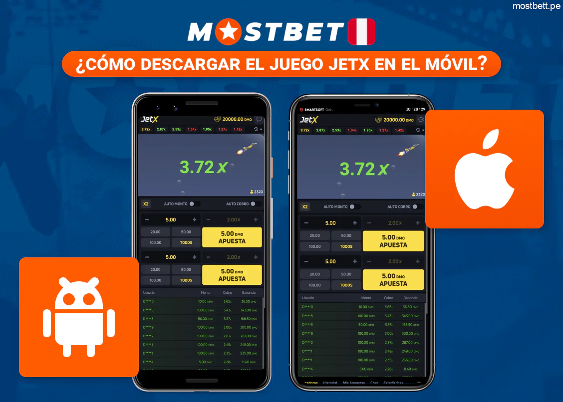 Descargar JetX en móvil Mostbet