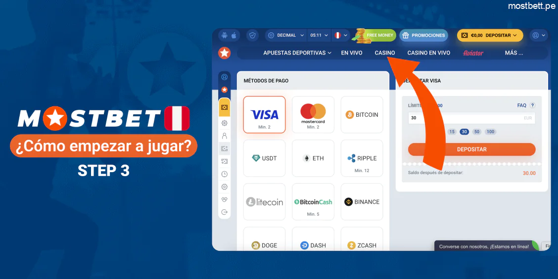 Entrar en la sección Casino