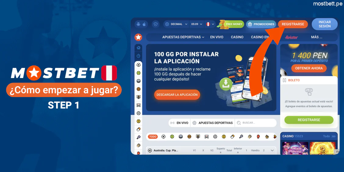 Registro en Mostbet Perú