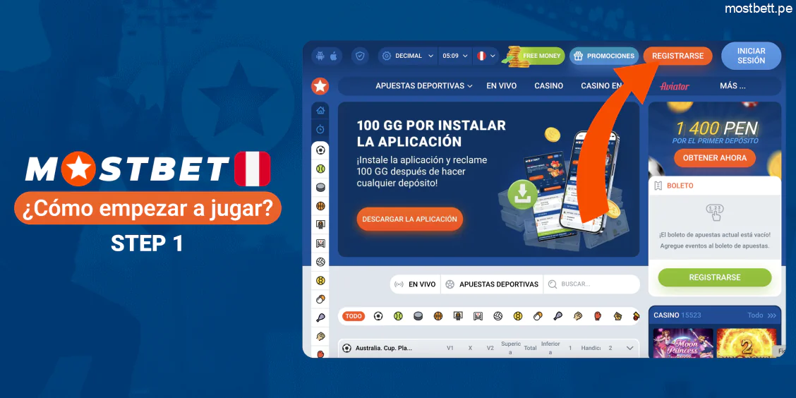Mostbet registrarse en la página principal