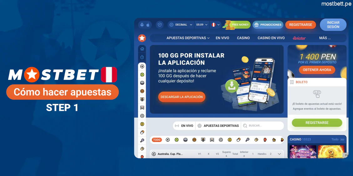 Iniciar sesión en Mostbet