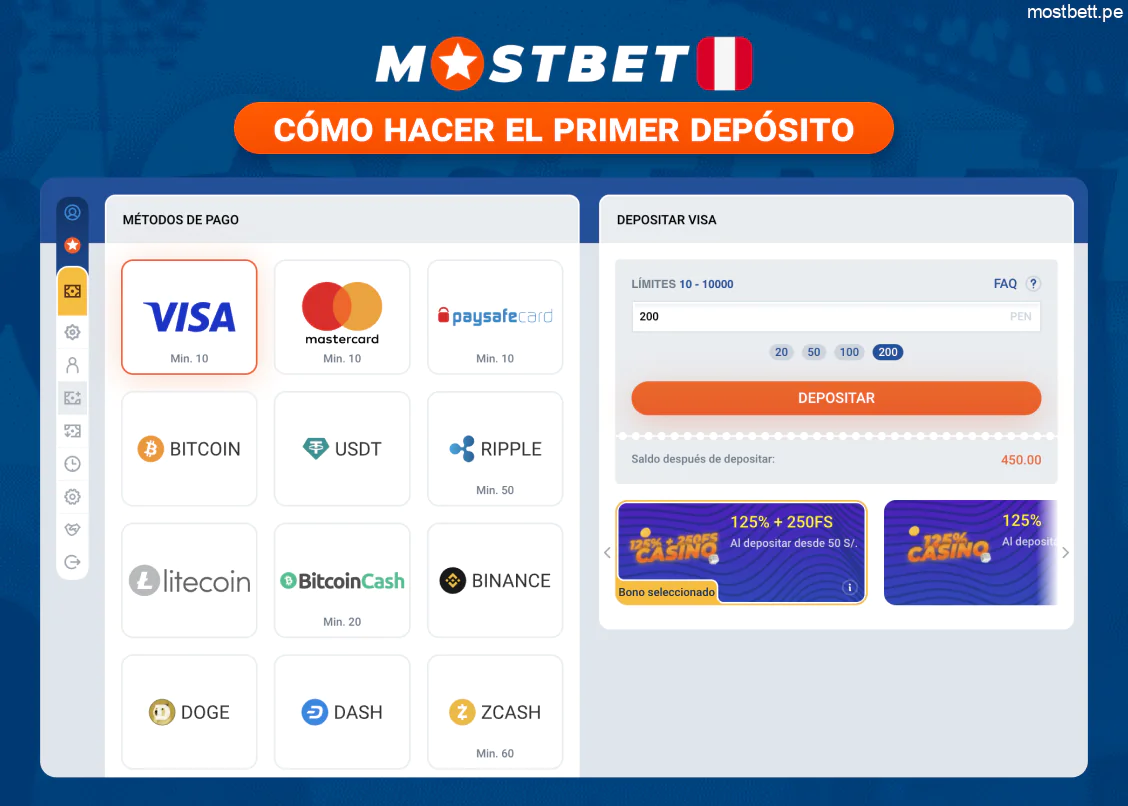 Depósito inicial en Mostbet instrucciones
