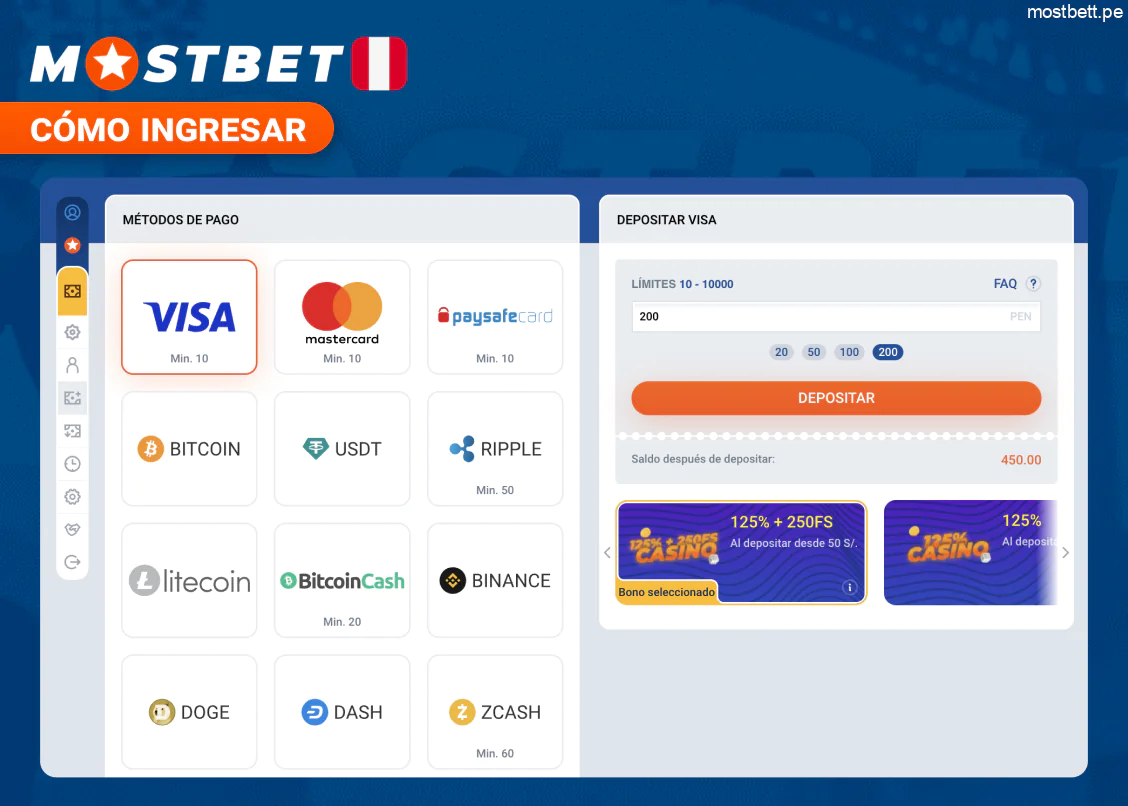 Mostbet Perú cómo ingresar fondos rápido y fácil