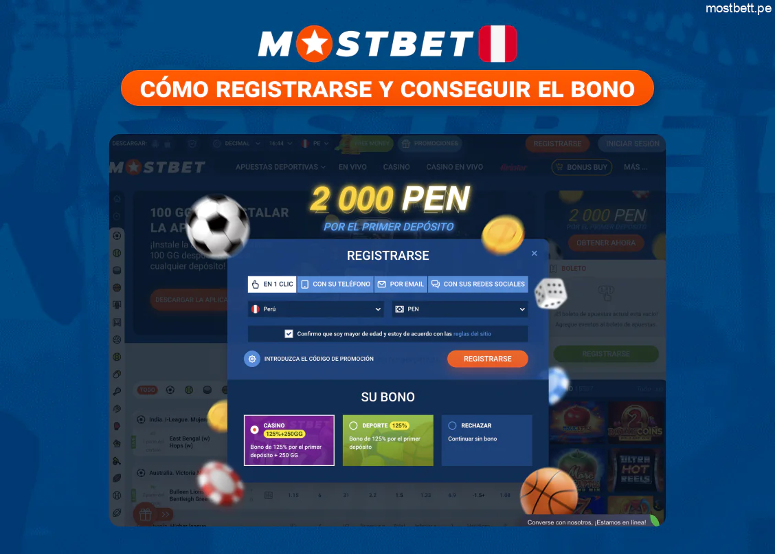 Registro y bonificación inicial Mostbet