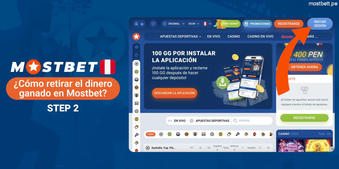 Mostbet Perú iniciar sesión en la cuenta
