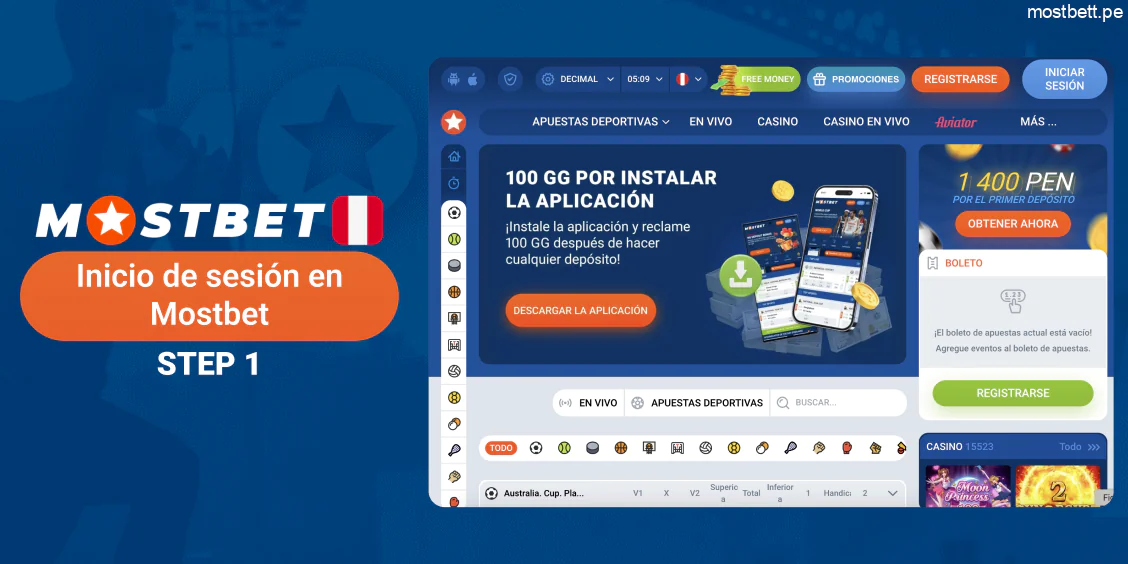 Accede a Mostbet en web o app