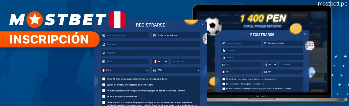 Registro rápido Mostbet Perú online
