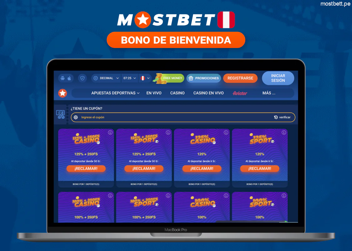 Bono de bienvenida de Mostbet