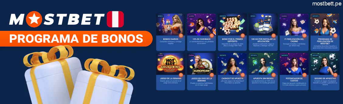 Bonos para nuevos y existentes usuarios en Mostbet