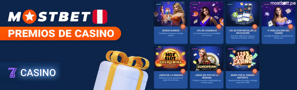 Premios de casino en Mostbet
